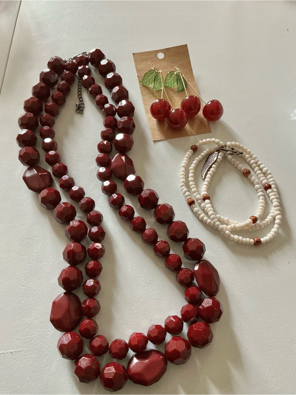 Beaded Statement Necklace and Bracelet W/ Free Earrings